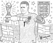 Kostenloses Ausmalbild - Jordan Pickford - Englische Fußballnationalmannschaft 2026