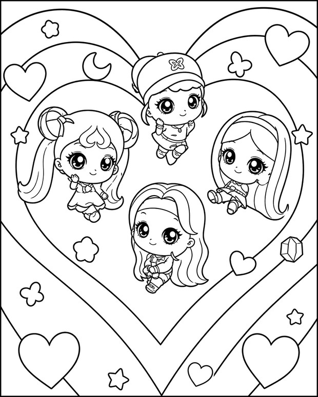 Downloadable coloring - Aespa - Kpop Chibi