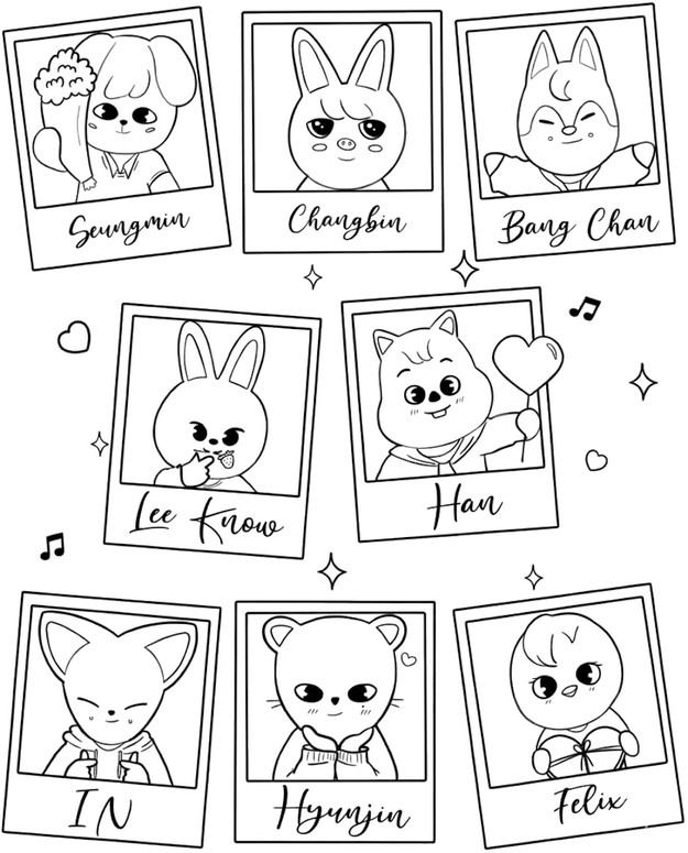 Image to color - SKZOO (Stray Kids) - Kpop Chibi