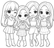 Image to color - Blackpink - Kpop Chibi
