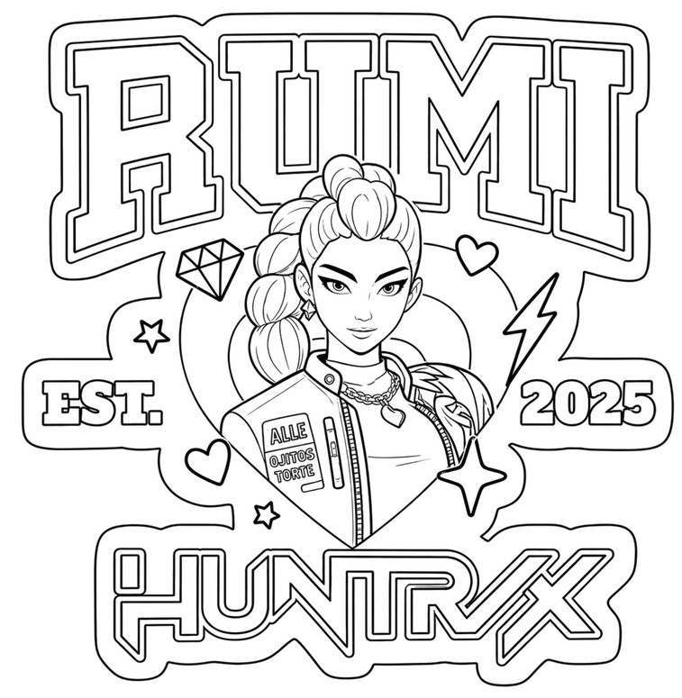 Downloadable coloring - Pop icon - KPop Demon Hunters - Rumi