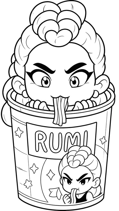 Image to color - Magic bowl - KPop Demon Hunters - Rumi