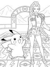 Coloring sheet - Pikachu - KPop Demon Hunters - Rumi