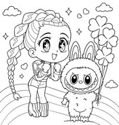 Free coloring page - Labubu - KPop Demon Hunters - Rumi