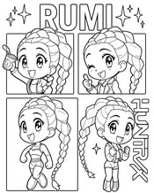 Image to color - Chibi - KPop Demon Hunters - Rumi