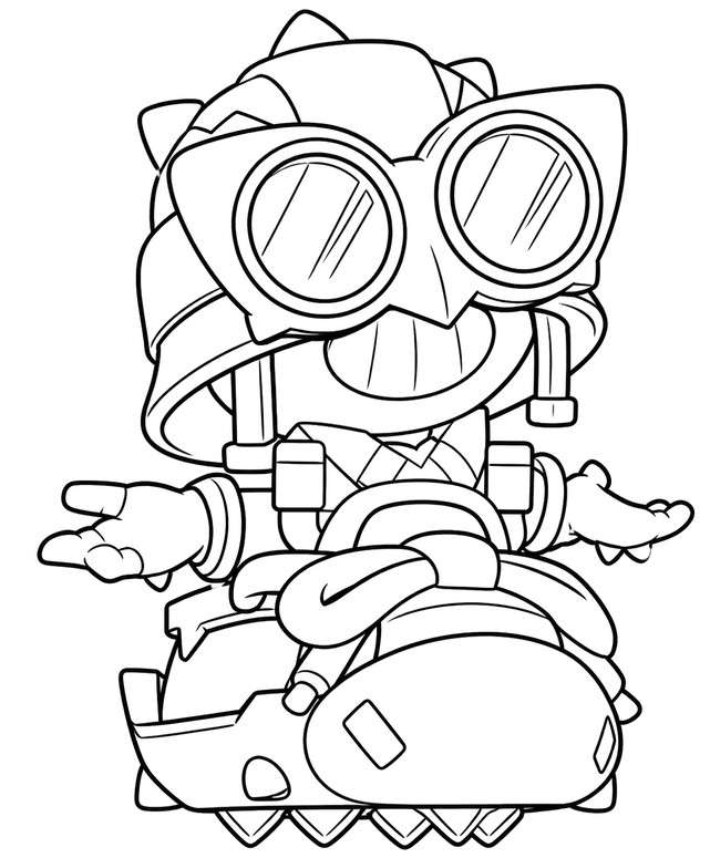 Coloring page - Super Ball Carl - Brawl Stars - Brawl Strikers