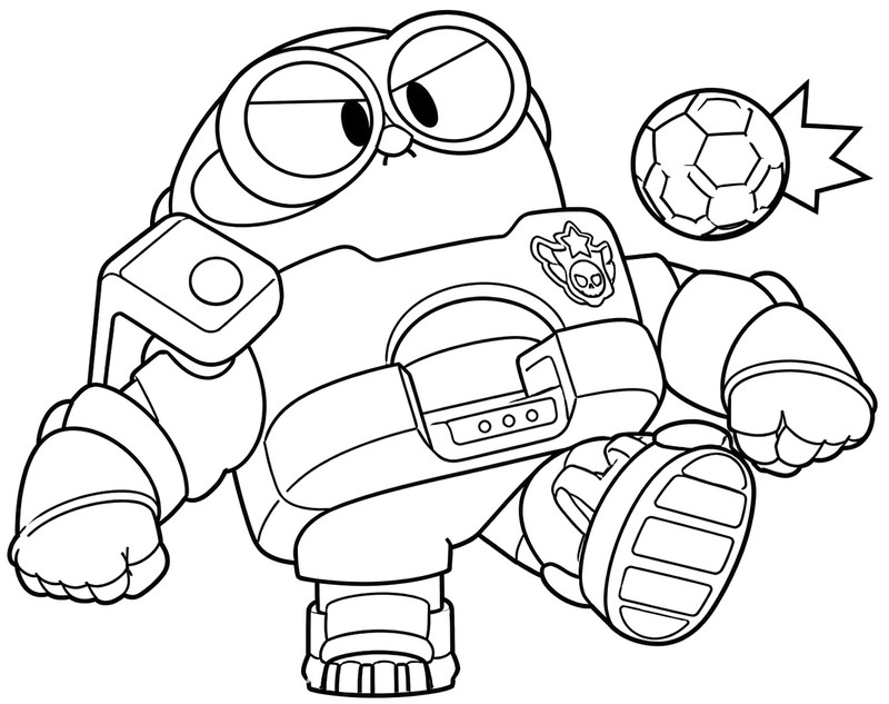 Drawing to color - Super Striker Lou - Brawl Stars - Brawl Strikers