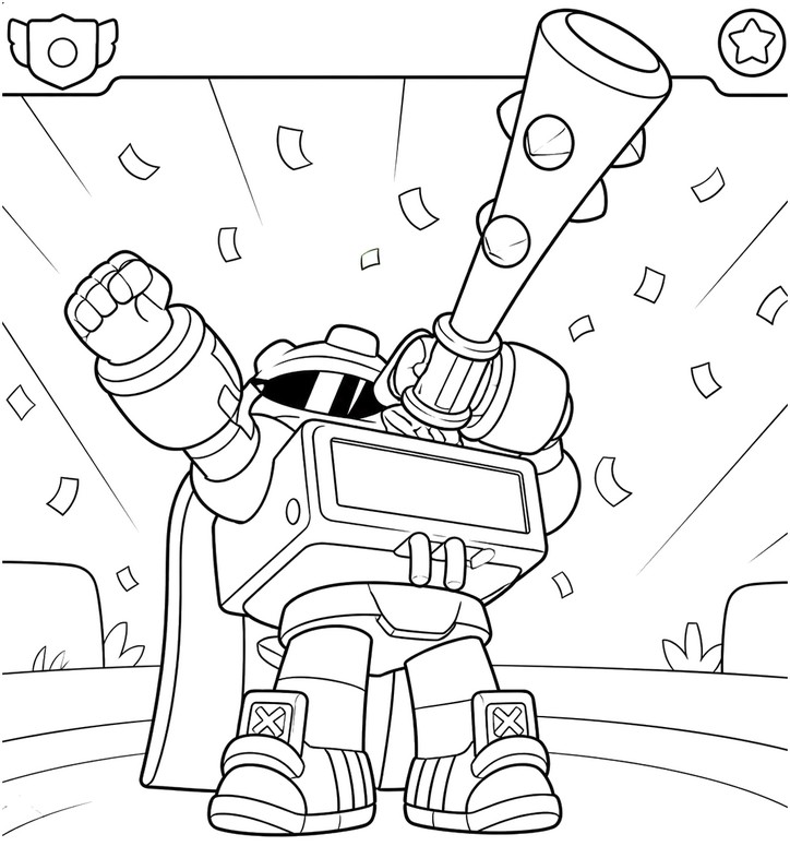 Printable coloring - Scorekeeper Surge - Brawl Stars - Brawl Strikers