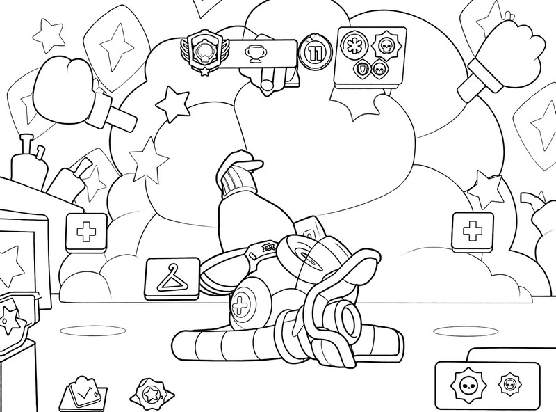 Free coloring page - Gridiron Otis - Brawl Stars - Brawl Strikers