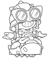 Printable coloring - Super Ball Carl - Brawl Stars - Brawl Strikers