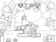 Downloadable coloring - Gridiron Otis - Brawl Stars - Brawl Strikers