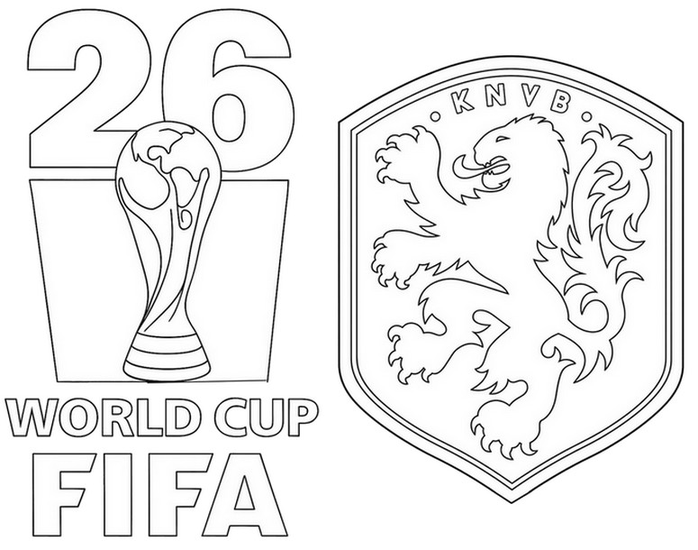 Immagine da colorare - Coppa del Mondo - Nazionale di calcio olandese 2026