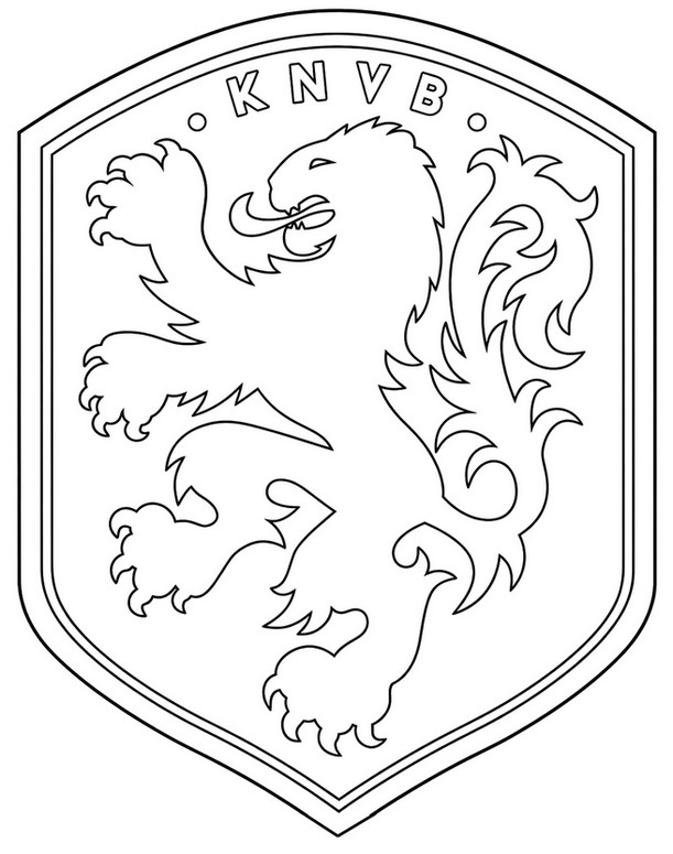 Foglio da colorare - Logo - Nazionale di calcio olandese 2026