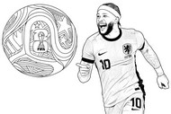Disegno da colorare - Memphis Depay - Nazionale di calcio olandese 2026
