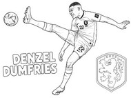 Foglio da colorare - Denzel Dumfries - Nazionale di calcio olandese 2026