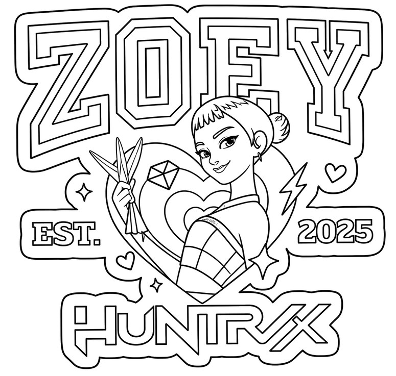 Illustrazione da colorare - Cacciatore/x - KPop Demon Hunters - Zoey
