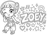 Illustrazione da colorare - L'idolo del K-pop - KPop Demon Hunters - Zoey