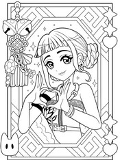 Immagine da colorare - Cuore Luminoso - KPop Demon Hunters - Zoey