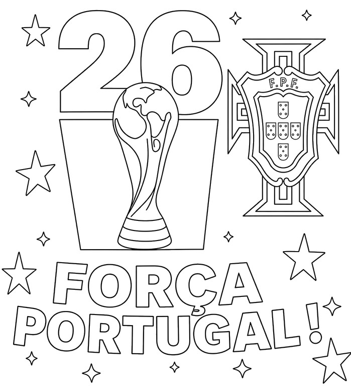 Kleurplaat om te printen - Wereldkampioenschap - Portugees voetbalteam 2026