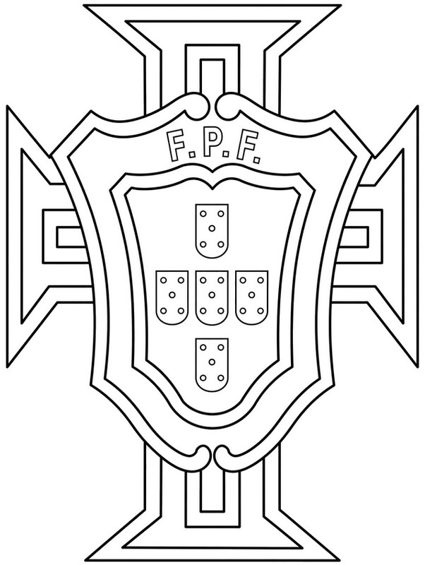 Gratis kleurplaat - Blazoen - Portugees voetbalteam 2026