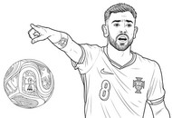 Inkleurbare afbeelding - Bruno Fernandes - Portugees voetbalteam 2026
