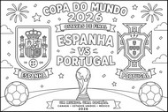 Kostenloses Ausmalbild - Achtelfinale - Portugals Fußballnationalmannschaft 2026