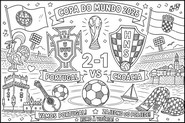 Ausmalbild zum Herunterladen - Runde der letzten 32 - Portugals Fußballnationalmannschaft 2026