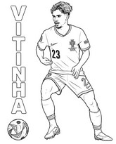 Tekening om in te kleuren - Vitinha - Portugees voetbalteam 2026