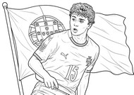Kleurplaat om te printen - João Neves - Portugees voetbalteam 2026