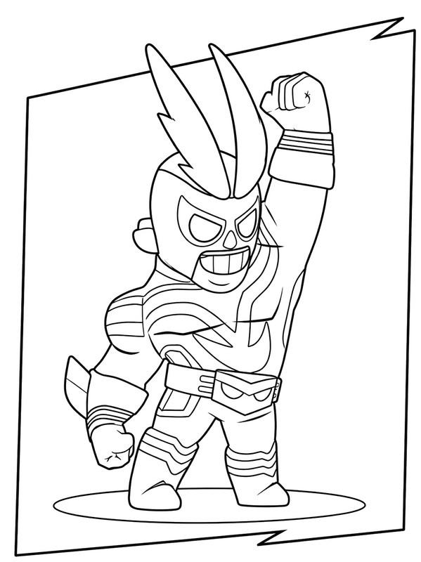 Free coloring page - All Might: El Primo - Brawl Stars - My Hero Academia