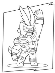 Downloadable coloring - All Might: El Primo - Brawl Stars - My Hero Academia