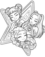 다운로드용 색칠공부 - 카와이 - 케이팝 데몬 헌터스 - HUNTR/X