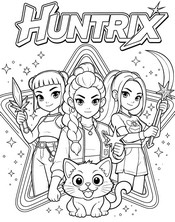 색칠용 종이 - 헌트릭스 - 케이팝 데몬 헌터스 - HUNTR/X