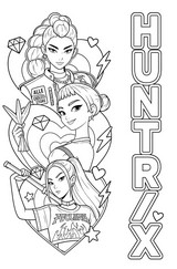 색칠 그림 - 루미, 미라, 조이 - 케이팝 데몬 헌터스 - HUNTR/X