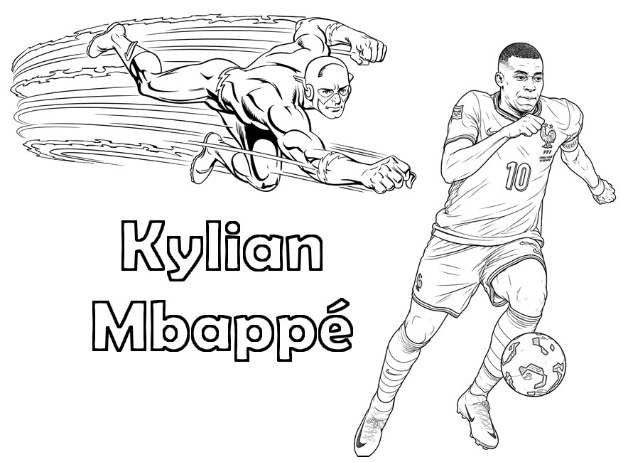 Image to color - Kylian Mbappé - Flash - Football - Superheroes