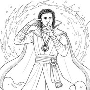 Downloadable coloring - Michael Olise - Dr Strange - Football - Superheroes
