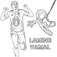 Printable coloring - Lamine Yamal - Miles Morales - Football - Superheroes