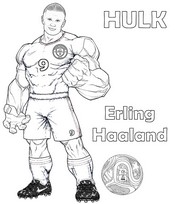 Free coloring page - Erling Haaland - Hulk - Football - Superheroes