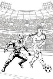 Coloring sheet - Vinicius Junior - Black Panther - Football - Superheroes