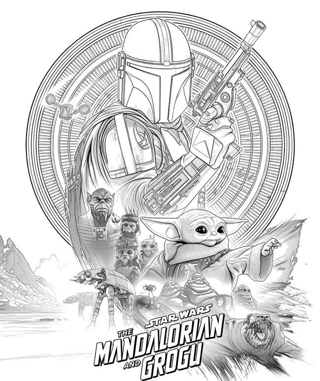 Free coloring page - Poster - The Mandalorian and Grogu