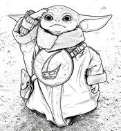 Drawing to color - Baby Yoda - The Mandalorian and Grogu