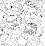 印刷用塗り絵 - 3人の手下 - ミニオンズ&モンスターズ