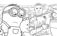 Imagen para colorear - Kylian Mbappé - Minions y Monstruos
