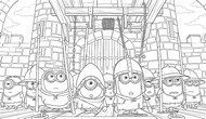 ダウンロードできる塗り絵 - 城の前で - ミニオンズ&モンスターズ