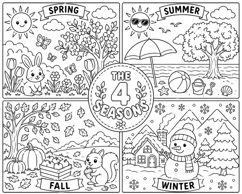 Image to color - Summer - Winter - Spring - Fall - Four seasons