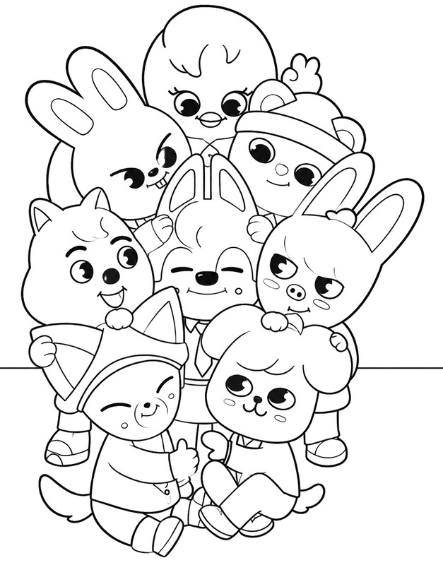 Image à colorier - Les amis - SKZOO - Stray Kids