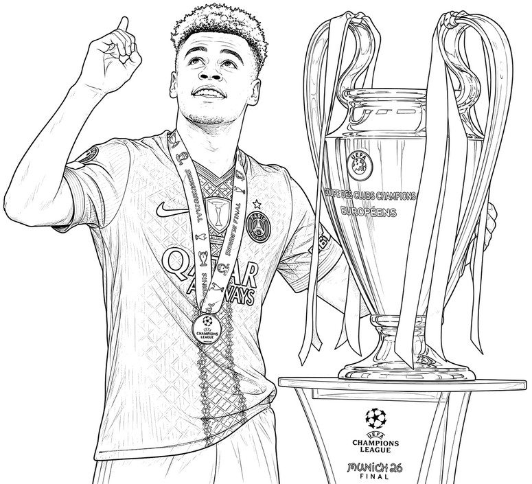 Kleurblad - Gewenst Begaafd - PSG - Europees kampioen 2026