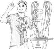 Inkleurbare afbeelding - Gewenst Begaafd - PSG - Europees kampioen 2026