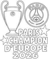 Kleurplaat - De beker - PSG - Europees kampioen 2026