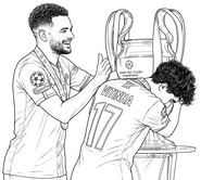 Inkleurbare afbeelding - Ramos en Vitinha - PSG - Europees kampioen 2026